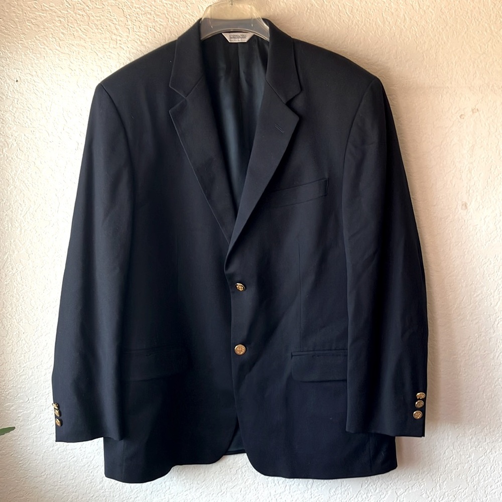 Joseph&Feiss International 100% Worsted Wool Made in Canada Navy Jacket mens 40S